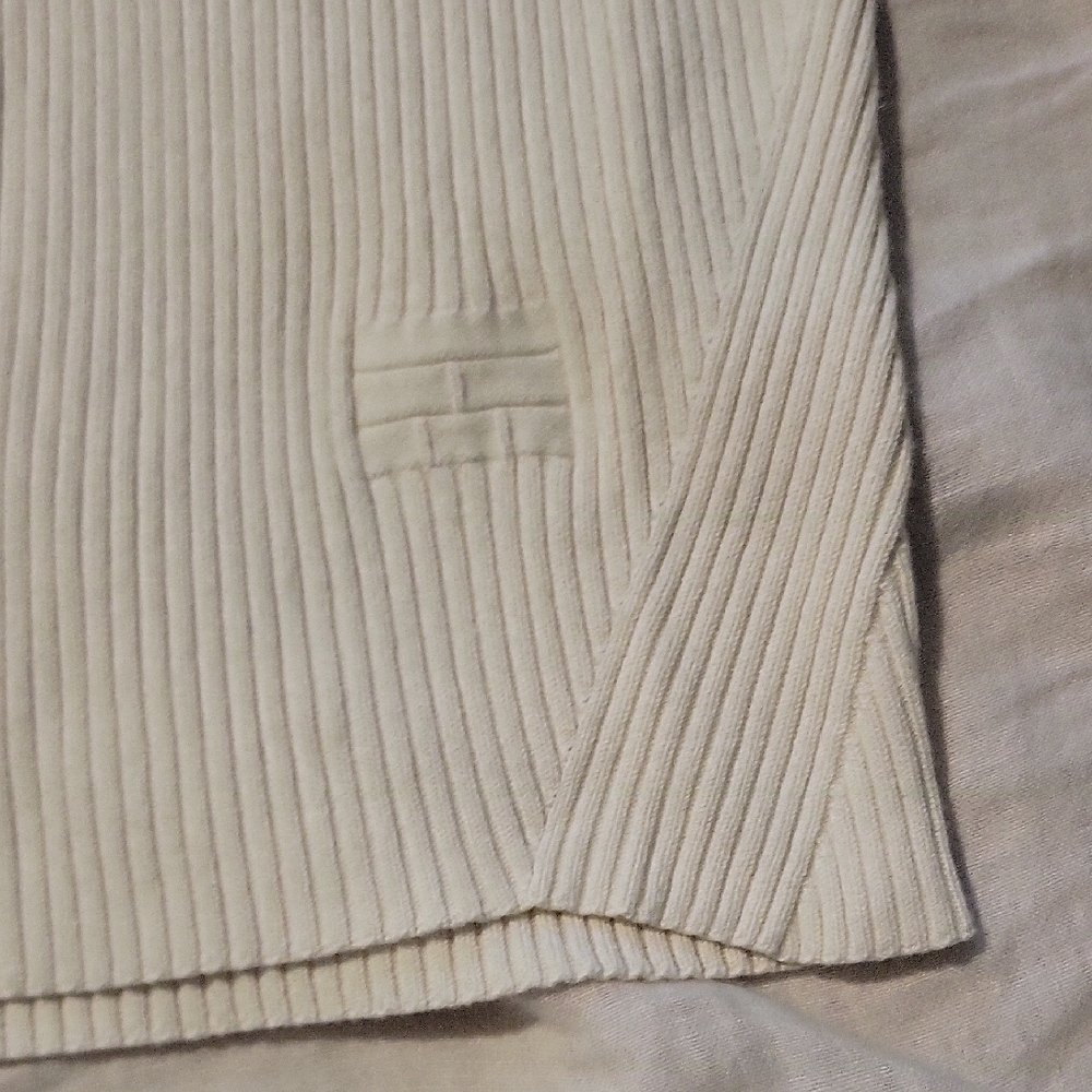Frame Cream Bone Ribbed Zip Long Sleeve Top - S - Picture 7 of 12